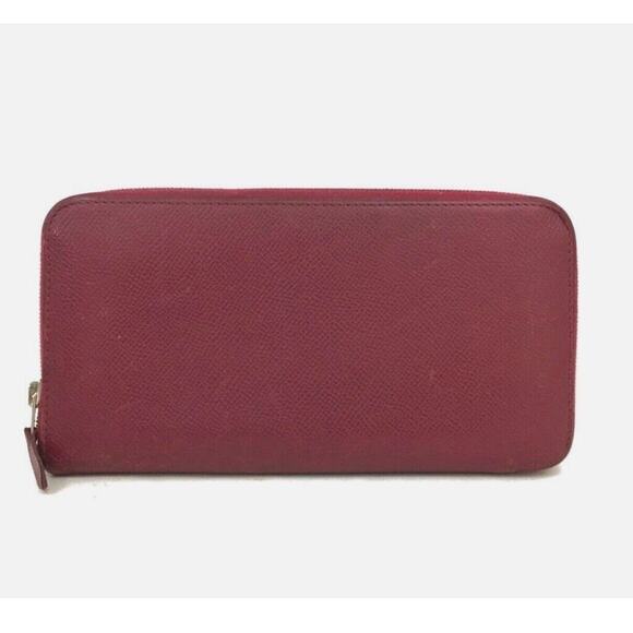 Authentic HERMES Azap Veau Epsom Leather Zip Around Long Wallet - Picture 1 of 10